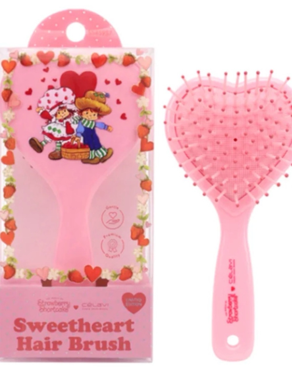 Strawberry Shortcake limited edition Pink Heart Sweetheart Hair Brush
